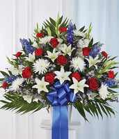 Red , White and Blue Sympathy Floor Basket(P121)