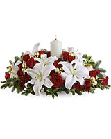 White Lily Candle Centerpiece (PC101)